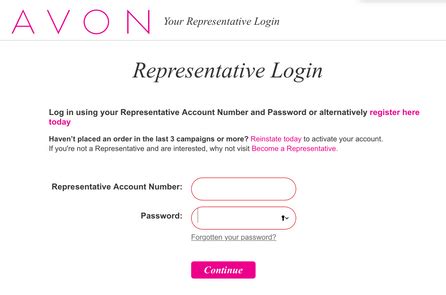 Next enter your Account Number and Password in the boxes and Click Continue. . Youravoncom login page
